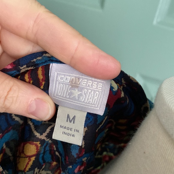 🌿CONVERSE sheer floral blouse with pleating detail and half button front - Picture 10 of 13